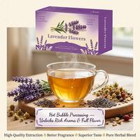 Thé aux fleurs de lavande séchées, complément alimentaire naturel à base de bourgeons entiers pour le sommeil et la relaxation, sans caféine, boîte de 30 sachets