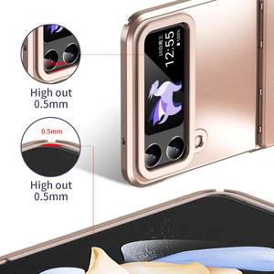 Étui de téléphone portable pliant galvanoplastie PC dur pour Samsung Galaxy Z Flip4 Flip3 5G <span class=keywords><strong>Oppo</strong></span> <span class=keywords><strong>Find</strong></span> N2 <span class=keywords><strong>Flip</strong></span> Matte Couverture de téléphone de luxe - Product Image 5