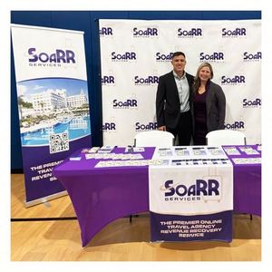 Portable Display Backdrop Banner Aluminum Frame Step <b>Repeat</b> Banners for Event Trade Shows Advertising Carrying Case - Product Image 1