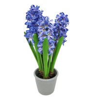 Hyacinthe artificielle réaliste de couleur violette avec pot décoratif, plante artificielle en pot longue durée pour la décoration intérieure de la maison et du bureau