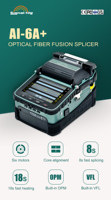 Empalmadora de Fibra Óptica HI LINK AI-6A+ con 6 Motores, Empalme Automático, Red 5G, Batería de 5200mAh, Uso FTTH, Garantía de 3 Años