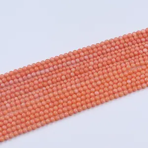 4mm Round Shape Loose Beads Red Coral Beads Natural