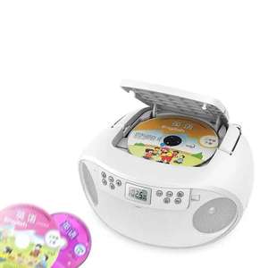 Lecteur CD portable rétro Bluetooth avec fonction AB Repeat, batterie rechargeable, haut-parleur intégré, lumière LED, lecture MP3, radio FM, audio domestique - Product Image 2