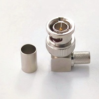 Câble coaxial Belden 1694A 75 ohms pour antenne, connecteur RF coaxial BNC mâle à sertir, coudé à angle droit pour CCTV