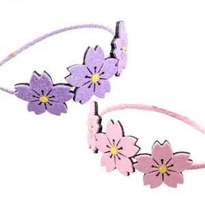 Venta al por mayor de accesorios para el cabello de estilo coreano flor primavera Linda diadema para niños niñas fiesta diaria banda para el cabello