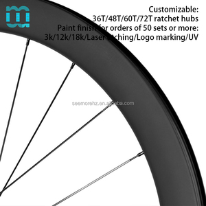 Jeu de roues de vélo de route en carbone SeeMore OEM 700c, roues de vélo en carbone de qualité UCI, légères, tubeless, aérodynamiques, pour course. - Product Image 3