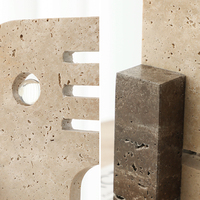 Statue en résine de pierre créative de style nordique moderne, petite sculpture décorative minimaliste pour table de maison, figurine avec yeux en verre pour intérieur