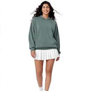 Sweat-shirt à capuche unisexe surdimensionné, couleur unie, polaire, coupe classique, décontracté, hiver, poche, 300g, anti-rétrécissement - Product Image 1