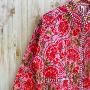 เสื้อนอกผ้าคอตตอนระบายอากาศได้ดีของผู้หญิงแจ็กเก็ตบล็อกลายดอกไม้ผ้าคอตตอนระบายอากาศได้เสื้อโค้ทกลับด้านได้เป็นมิตรกับสิ่งแวดล้อม - Product Image 1