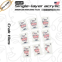 Jeu de Mahjong sur le thème du panda de style américain avec tuiles en acrylique, jeu complet pour 4 joueurs, taille 38 mm, emballage en boîte en carton