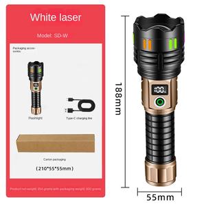 Фонарь YesFire с USB-зарядкой, IP65, с зумом, из алюминиевого сплава, сверхъяркий, с белым лазером, для наружного патрулирования, дальность луча 500 м - Product Image 6