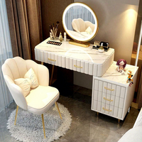 Vente d'usine, coiffeuse pour le maquillage, miroir éclairé LED, coiffeuse en MDF, coiffeuse moderne, table de maquillage, beauté, chambre à coucher, maison
