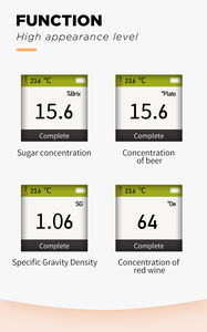 Garantia de 1 ano do refratômetro do medidor <span class=keywords><strong>Brix</strong></span> do açúcar da bebida do fruto de Digitas para a doçura para o teste - Product Image 5
