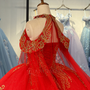Dy6876 Luxury <b>Red</b> Quinceanera Dresses With Gold Appliques Sweet 15 16 Prom Ball Gowns Jancember - Product Image 4