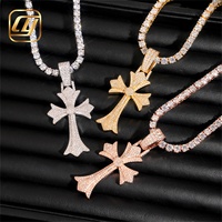 Pendentif Croix Hip Hop Iced Out en Or Véritable 10K 14K CHOYUE, Bijoux Hip Hop en Diamant de Laboratoire, Bijoux Fins Buss Down