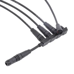 4 Sockets IP68 Waterproof Electrical F Type Cable Male Female Connector for Landscape Light