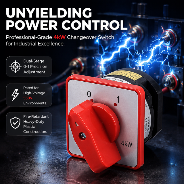 HZ5-20 L02 Rotary Cam Changeover Switch, 20A 4kW 3-Phase Motor Control, Universal Electrical Disconnect Box