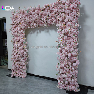 ฉากหลังงานแต่งงานดอกไม้แฟนตาซีทำมือ LEDA ซุ้มดอกกุหลาบสีชมพู สำหรับวันวาเลนไทน์ ตกแต่งภายนอกอาคาร ดอกไม้ประดิษฐ์ - Product Image 4