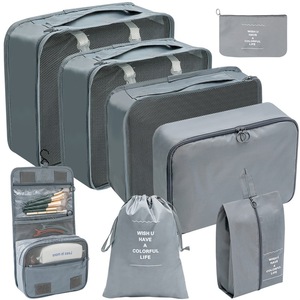 Factory Wholesale Lightweight Travel Luggage Organizer <strong>Bags</strong> Travel <strong>Bag</strong> Set With Laundry Shoe <strong>Bag</strong> 8pcs Packing Cubes