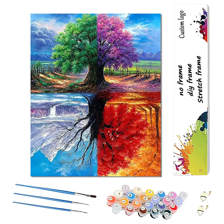 40 x 50 cm Hot Sale Trees Painting by Numbers Adults Beautiful landscape picture paint kit by numbers