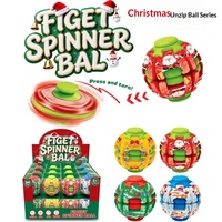 Balle anti-stress 3D transfrontalière de Noël à presser et à tourner, spinner coloré pour les doigts, jouet de décompression en plastique, vente en gros