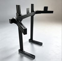 Support de sol réglable pour trois écrans avec profil en aluminium 4080 de 24 à 42 pouces, fixation multi-écrans à rainure en T