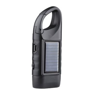 Lampe torche à manivelle solaire rechargeable, lumière LED d'urgence, alimentation pour le camping en plein air - Product Image 1