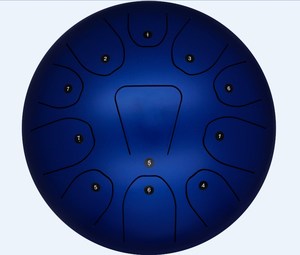 Tamburo a Mano con Perle da 12 Pollici, Strumento a Percussione, Tamburo a Lingua d'Acciaio con Note C D E F G a B in Do <span class=keywords><strong>Maggiore</strong></span> - Product Image 5