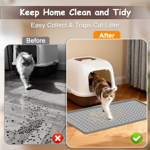 Tapis anti-dérapant pour litière de chat en silicone de qualité alimentaire, facile à nettoyer, imperméable, pour usage intérieur, design personnalisé disponible - Product Image 2