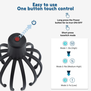 Masajeador de Cabeza para Alivio de Migrañas, Mejora la Circulación, Cuidado del Cabello, Manual, con Cable, Recargable por USB, Masaje por Vibración, 12 Meses de Garantía - Product Image 3