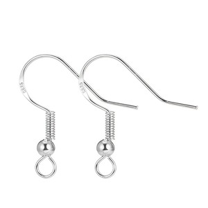 Ganchos para pendientes de plata de ley 925 con bola y argolla para accesorios de fabricación de joyas DIY Primavera 2025 - Product Image 1