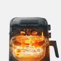 Friteuse à air double panier 8L, friteuse électrique à deux zones avec fenêtre visible, commande manuelle, pour la cuisine familiale