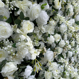 Paneles de Pared de Flores Artificiales Blancas, Decoración de Tela para Bodas, Baby Shower, Cumpleaños, Fondo de Boda, Fotomatón - Product Image 2