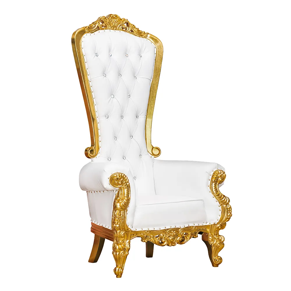 Gran oferta de alta de oro el rey y la reina de la silla del trono