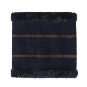 Men's Winter Hat Set Knitted Wool Fleece Lined Warm Windproof 2 Piece Beanie Scarf Combo Adult Coffee Color - Product Image 4