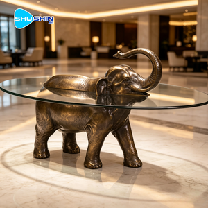 Statua di Elefante in Bronzo Moderna su Misura, Decorazione per Tavolino da Caffè, <span class=keywords><strong>Arredamento</strong></span> per la Casa, Opera in Metallo per Tavolo da Pranzo - Product Image 1