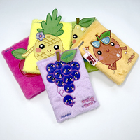Haute qualité enfants papeterie personnalisé moelleux Journal cahiers avec serrure et clé en peluche crème glacée mignon dessin animé journal à fourrure cahier
