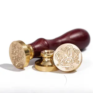 Multi Größen Formen Benutzer definierte Blank Wax Seal Stempel köpfe Mit Holzgriff Rundes Quadrat Rechteck Herz Wachs Stempel/