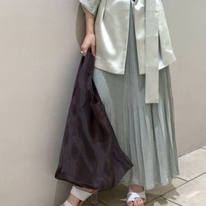 Bolsa de Compras Personalizable con Etiqueta Personalizada, de Organza, Ligera, Suave, de Lujo, con Encaje, para Promociones Florales - Product Image 2