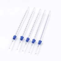 Tube à pipette ESR en plastique de laboratoire de 170 mm avec joint en caoutchouc bleu