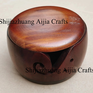 Cuenco de almacenamiento creativo, cuenco de dibujo de madera, fábrica de lana de moda con tapa, cuenco de madera de lana - Product Image 6