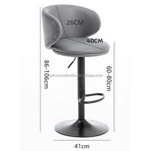 Hot Sale <strong>Bar</strong> <strong>Stool</strong> <strong>Fabric</strong> <strong>Upholstered</strong> Swivel Height Adjustable Curved <strong>Back</strong> with Footrest for Kitchen Island Cafe - Product Image 2