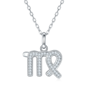 925 스털링 실버 18k 골드 도금 모이사나이트 조디악 목걸이 - Product Image 4