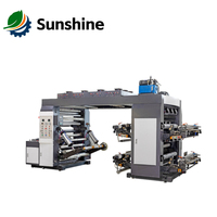 Machine d'impression flexographique pour films d'emballage souples avec système d'encre à lame doctorée, impression de papier d'étiquettes