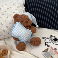 Boneka Beruang Piyama Lucu 40cm, Super Lembut dari Katun PP, Mainan Penenang Anak, Bantal, Hadiah Ulang Tahun, Festival, Pasangan