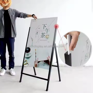 Display dalam ruangan promosi pemegang papan berdiri lantai kualitas tinggi iklan portabel logam lipat bingkai Poster tanda berdiri - Product Image 5