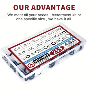 Aimunok - Juego de juntas tóricas de caucho de nitrilo de 255 piezas, 18 tamaños, para válvulas de grifo y sellado de ejes - Product Image 4