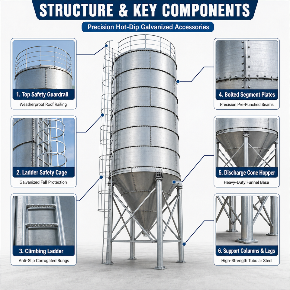 Anti-Corrosion Corrugated Galvanized Bolted Silo Heavy Duty Steel ...