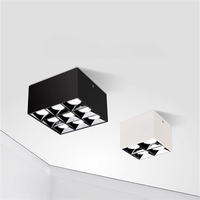 Spot à quatre sources à gradation 12W COB Downlight Grille carrée LED montée en surface
