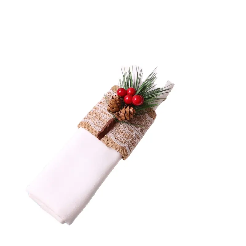 Рождественское украшение стола, кедровая салфетка с кольцом из кедрового ореха, пряжка для салфеток